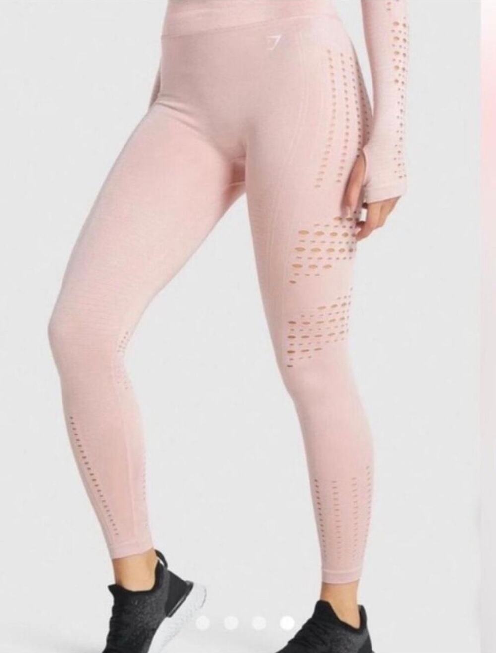 Gymshark Pink Glow Seamless Tights High Waist Leggings Cut Outs Size Medium